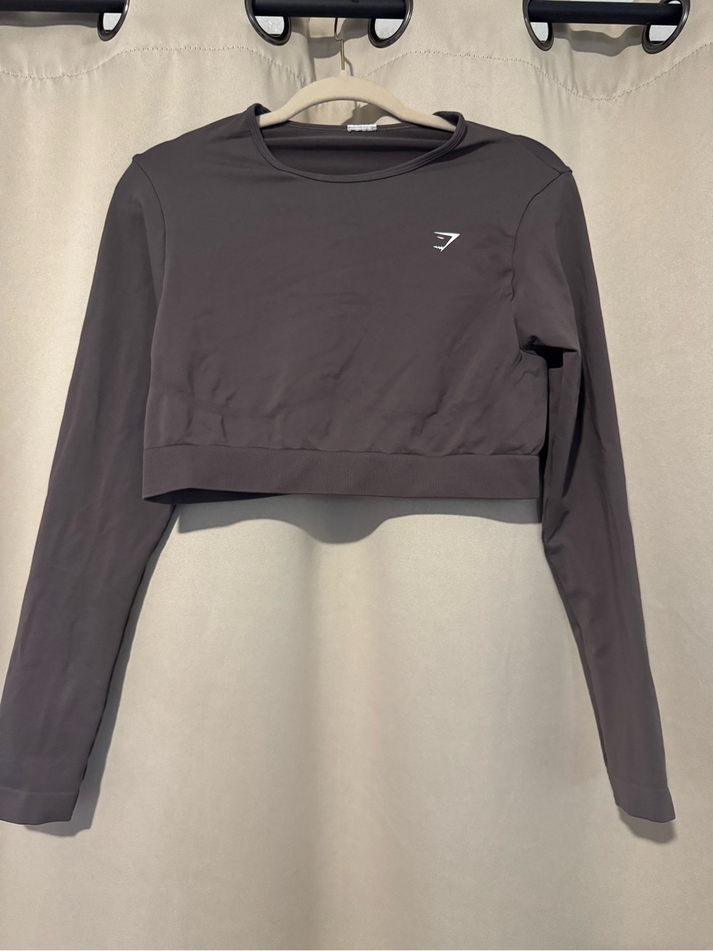Gymshark Women's Long Sleeve Cropped Training Top - Cool Brown
